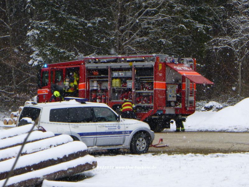 Feuerwehreinheit aus der Schweiz an einer der vielen Stationen