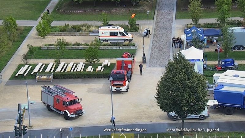 Blick durch die DomeCam auf das Gelände