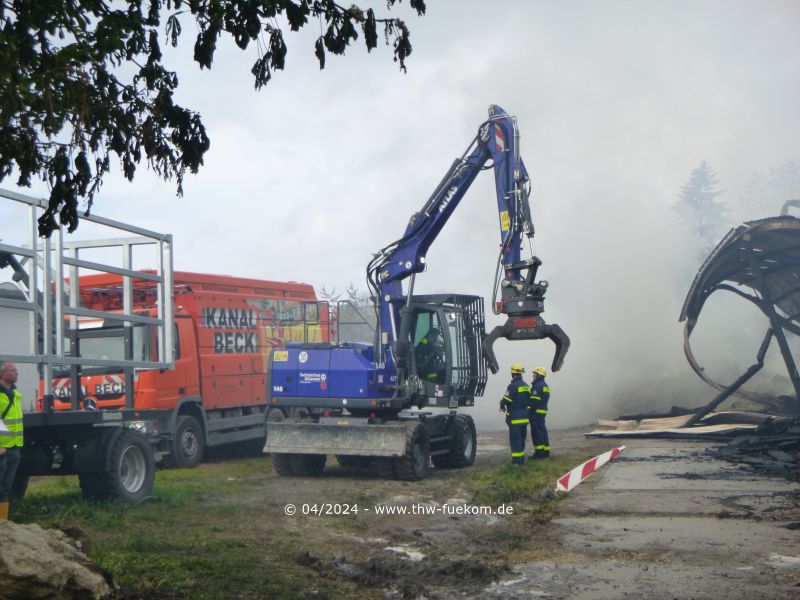 Einsatz des Baggers an einer anderen Stelle