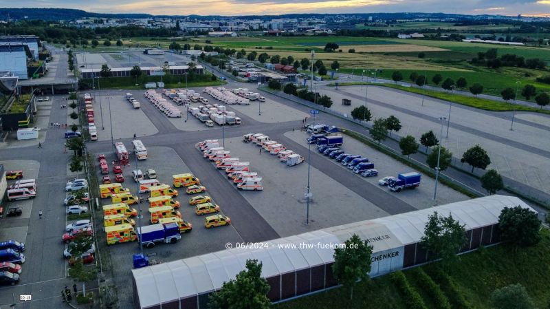 Parkplatz für die Einsatzfahrzeuge