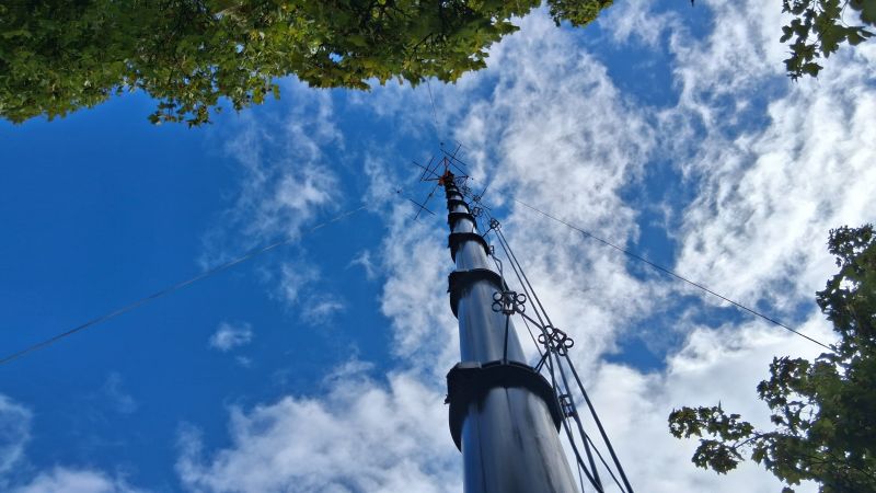 Blick zu den montierten Antennen