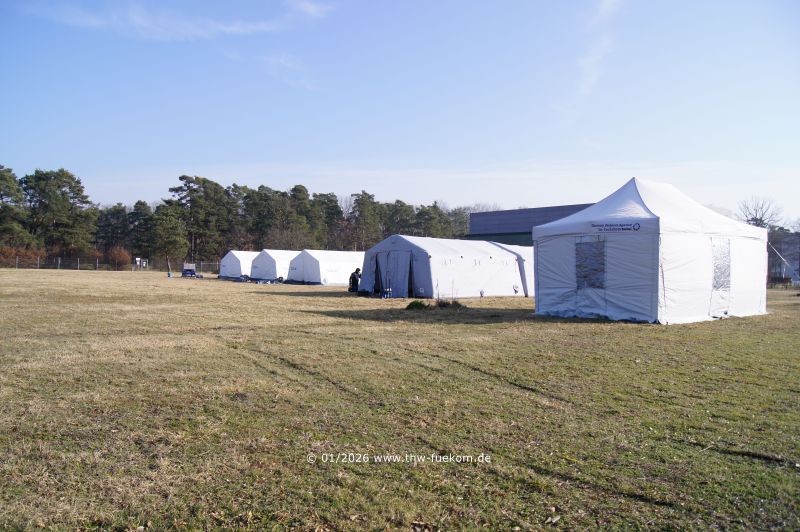 Sechserblock, zwei PRZ und ein Mastertent sind aufgebaut